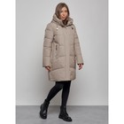 Пальто утепленное зимнее женское, размер 48, цвет бежевый - Фото 2