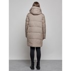 Пальто утепленное зимнее женское, размер 48, цвет бежевый - Фото 4