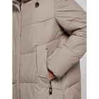 Пальто утепленное зимнее женское, размер 48, цвет бежевый - Фото 10