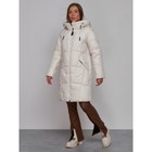 Пальто утепленное зимнее женское, размер 44, цвет бежевый - Фото 2