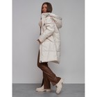 Пальто утепленное зимнее женское, размер 44, цвет бежевый - Фото 17