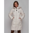 Пальто утепленное зимнее женское, размер 44, цвет бежевый - Фото 22