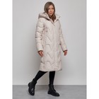 Пальто утепленное зимнее женское, размер 44, цвет бежевый - Фото 2