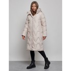 Пальто утепленное зимнее женское, размер 44, цвет бежевый - Фото 3