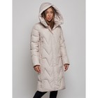 Пальто утепленное зимнее женское, размер 44, цвет бежевый - Фото 6