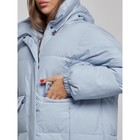 Пальто утепленное зимнее женское, размер 54, цвет голубой - Фото 11