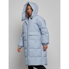 Пальто утепленное зимнее женское, размер 54, цвет голубой - Фото 6