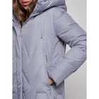 Пальто утепленное зимнее женское, размер 44, цвет голубой - Фото 10