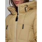 Пальто утепленное зимнее женское, размер 44, цвет горчичный - Фото 13