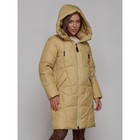 Пальто утепленное зимнее женское, размер 44, цвет горчичный - Фото 7
