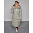 Пальто утепленное зимнее женское, размер 42, цвет зелёный - Фото 9