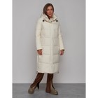 Пальто утепленное зимнее женское, размер 44, цвет светло-бежевый - Фото 3