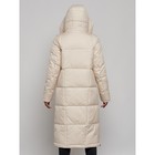 Пальто утепленное зимнее женское, размер 42, цвет светло-бежевый - Фото 14
