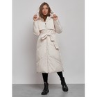 Пальто утепленное зимнее женское, размер 42, цвет светло-бежевый - Фото 5