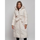 Пальто утепленное зимнее женское, размер 42, цвет светло-бежевый - Фото 8