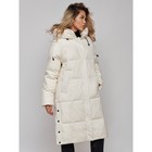 Пальто утепленное зимнее женское, размер 46, цвет светло-бежевый - Фото 20