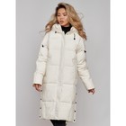 Пальто утепленное зимнее женское, размер 46, цвет светло-бежевый - Фото 3