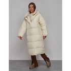 Пальто утепленное зимнее женское, размер 42, цвет светло-бежевый - Фото 2