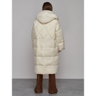 Пальто утепленное зимнее женское, размер 42, цвет светло-бежевый - Фото 4
