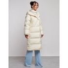 Пальто утепленное зимнее женское, размер 42, цвет светло-бежевый - Фото 3