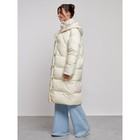 Пальто утепленное зимнее женское, размер 50, цвет светло-бежевый - Фото 2