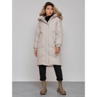 Пальто утепленное зимнее женское, размер 44, цвет светло-серый - Фото 2