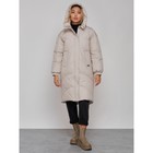 Пальто утепленное зимнее женское, размер 44, цвет светло-серый - Фото 8