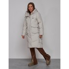 Пальто утепленное зимнее женское, размер 42, цвет светло-серый - Фото 2