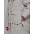Пальто утепленное зимнее женское, размер 42, цвет светло-серый - Фото 12