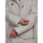 Пальто утепленное зимнее женское, размер 42, цвет светло-серый - Фото 15