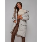 Пальто утепленное зимнее женское, размер 42, цвет светло-серый - Фото 17