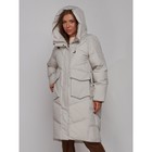 Пальто утепленное зимнее женское, размер 42, цвет светло-серый - Фото 6