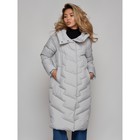 Пальто утепленное зимнее женское, размер 42, цвет светло-серый - Фото 11