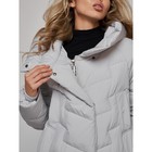 Пальто утепленное зимнее женское, размер 42, цвет светло-серый - Фото 15