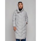 Пальто утепленное зимнее женское, размер 42, цвет светло-серый - Фото 8