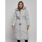 Пальто утепленное зимнее женское, размер 42, цвет светло-серый - Фото 7