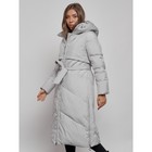Пальто утепленное зимнее женское, размер 42, цвет светло-серый - Фото 9