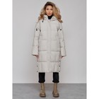 Пальто утепленное зимнее женское, размер 42, цвет светло-серый - Фото 1