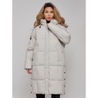 Пальто утепленное зимнее женское, размер 42, цвет светло-серый - Фото 20