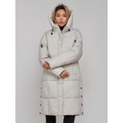 Пальто утепленное зимнее женское, размер 42, цвет светло-серый - Фото 8