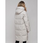 Пальто утепленное зимнее женское, размер 42, цвет светло-серый - Фото 9