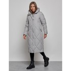 Пальто утепленное зимнее женское, размер 42, цвет серый - Фото 3