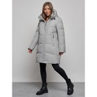 Пальто утепленное зимнее женское, размер 48, цвет серый - Фото 3