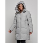 Пальто утепленное зимнее женское, размер 48, цвет серый - Фото 6