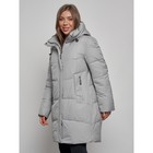 Пальто утепленное зимнее женское, размер 48, цвет серый - Фото 9