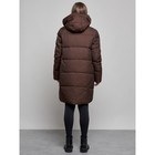 Пальто утепленное зимнее женское, размер 48, цвет тёмно-коричневый - Фото 4