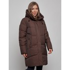 Пальто утепленное зимнее женское, размер 48, цвет тёмно-коричневый - Фото 8