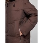 Пальто утепленное зимнее женское, размер 48, цвет тёмно-коричневый - Фото 10