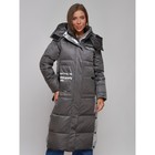 Пальто утепленное зимнее женское, размер 42, цвет тёмно-серый - Фото 9
