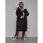 Пальто утепленное зимнее женское, размер 42, цвет чёрный - Фото 17